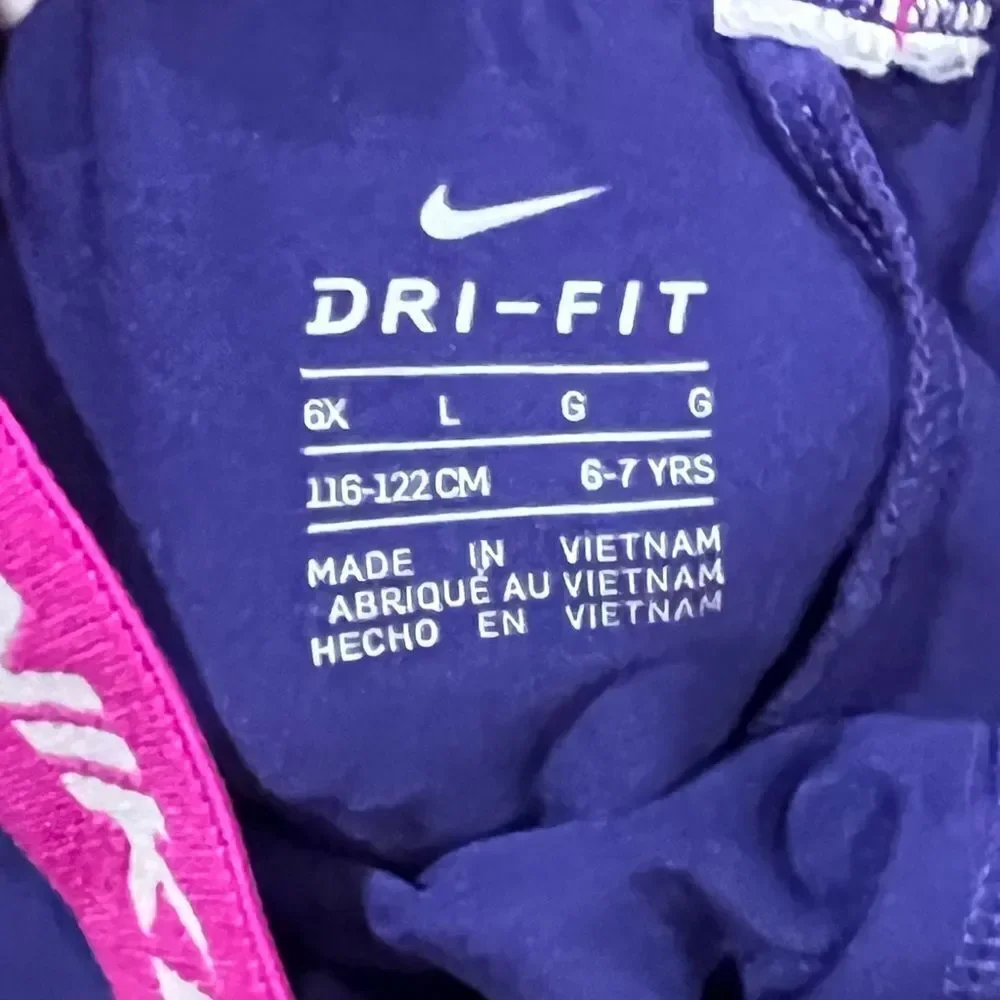 Nike Dri-Fit Girls Running Shorts Elastic Waist Lightweight Swoosh Blue Size L